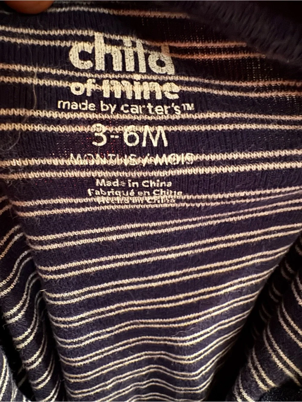 child of mine Navy and White Striped Footed One-Piece C5